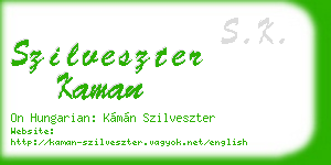 szilveszter kaman business card