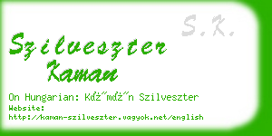 szilveszter kaman business card